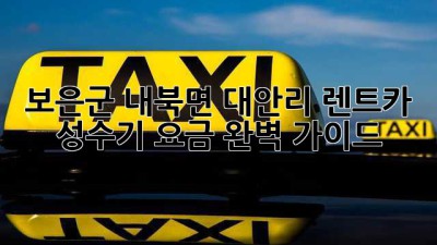 보은군 내북면 대안리 렌트카 성수기 요금 완벽 가이드